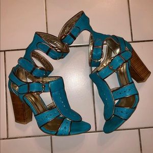 Designer heeled sandals